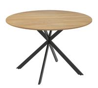 HOMCOM Mesa de Comedor Redonda para 4 Personas con Estructura de Acero Ø120x75 cm Roble