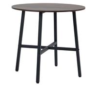 HOMCOM Mesa de Comedor Redonda para 4 Personas Ø80x76 cm Marrón Rústico Marrón Rústico y Negro