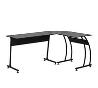 HomCom Mesa de ordenador en L minimalista 112,5×152×74 cm Negro