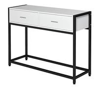 HOMCOM Mesa de Consola Moderna 120x34x81 cm con 2 Cajones Pies Ajustables para Entrada Salón Pasillo Blanco y Negro Aosom España