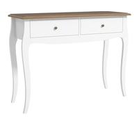 HOMCOM Mesa de Consola con 2 Cajones 100x35x76,5 cm Blanco Marrón Oscuro | Mesa de Entrada, Consola para Recibidor, Estilo Francés, para Pasillo Dormitorio Salón