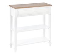 HomCom Mesa de consola multifuncional para sala y pasillo – 2 estantes, 1 cajón, estilo retro, pino