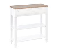 HomCom Mesa de consola multifuncional para sala y pasillo – 2 estantes, 1 cajón, estilo retro, pino