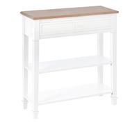 HOMCOM Mesa de Consola con 2 Estantes 1 Cajón Extraíble Retro 75,6x27,5x80,5 cm