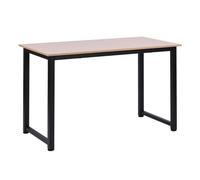 HOMCOM Mesa de Ordenador Escritorio para Hogar Oficina con Pies Ajustables Mobiliario Simple 120x60x76cm Negro y Natural Aosom España