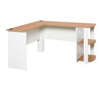 HOMCOM Mesa de Ordenador Escritorio Esquinero en Forma de L para Oficina Hogar con Estantes 136,2x130,4x72cm Madera Aosom España