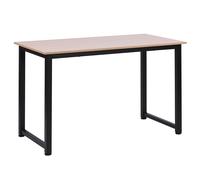 HOMCOM Mesa de Ordenador Escritorio para Hogar Oficina con Pies Ajustables Mobiliario Simple 120x60x76cm Negro y Natural Aosom España