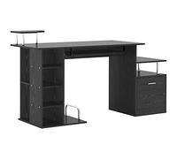HOMCOM Mesa de Ordenador, Estudio, 6 Estantes, Cajón, 152x60x88 cm
