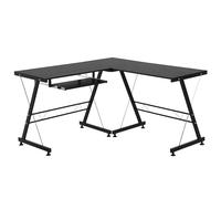 HOMCOM Mesa de Ordenador PC Escritorio para Oficina Hogar 2 Tipos Mesa Esquinera Forma L 130x130x73,5 cm Escritorio Recta Marco Acero