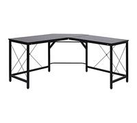 HOMCOM Mesa de Ordenador PC Escritorio para Oficina Hogar Tipo Mesa Esquinera Forma L Marco Metal 150x150x76cm
