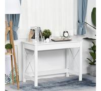 HOMCOM Mesa Escritorio Moderno Minimalista Oficina Estudio 105x50x76cm Blanco