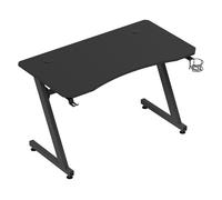 HOMCOM Mesa Gaming para Ordenador Portavasos Pies Ajustable 120x65x74,5cm Negro