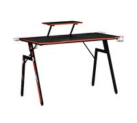 HOMCOM Mesa Gaming para Computadora PC Ergonómica 120x60x94,5 cm Negro
