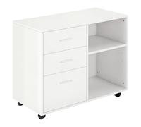 HOMCOM Mesa para Impresora Multifuncional con 3 Cajones 80x40x65 cm Blanco