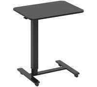 HOMCOM Mesa para Portátil Ajustable en Altura con 4 Ruedas Forma C 65 cm x 48 cm x 70-110 cm Negro