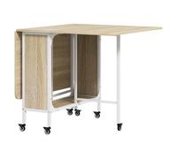 Homcom mesa plegable de comedor con ruedas alas abatibles y estante de almacenamiento mesa de cocina plegable para salón 130x80x74 cm madera natural
