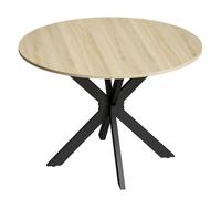 Homcom mesa plegable de comedor, mesa de cocina plegable redonda, para 2-6 personas, con ala abatible, marco de acero doble x, para salón, espacio pequeño, ø110x76 cm, natural