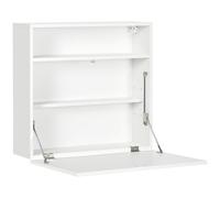 HOMCOM Mesa Plegable de Pared Moderno Escritorio Flotante Multifuncional con Estantes de Almacenamiento 64x20x60 cm Blanco Aosom España