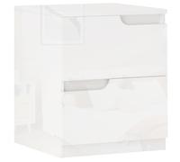 HOMCOM Mesilla de Noche Moderna con 2 cajones y diseño Brillante, mesilla de Noche para Dormitorio en aglomerado, 40x40x48 cm, Blanco Brillante