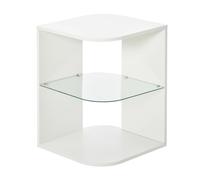 HOMCOM Mesita auxiliar de salón moderna · Mesilla de noche con 3 estantes 40x40x56 cm madera natural