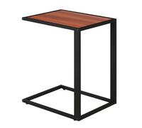 HomCom Mesa auxiliar para sofá en forma de C Marco de metal 40,6x50,8x64,2 cm Negro