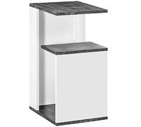 Homcom mesita de noche mesilla de noche mesa auxiliar con 2 estantes de almacenamiento para dormitorio salón cama oficina estilo moderno 35x29,5x60 cm gris y blanco 29.5 cm