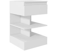 HOMCOM Mesita de Noche Mesa Auxiliar con Cajón para Cama 39x39x65 cm Blanco