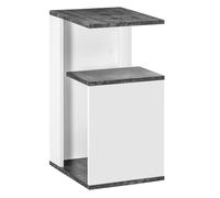 Homcom mesita de noche mesilla de noche mesa auxiliar con 2 estantes de almacenamiento para dormitorio salón cama oficina estilo moderno 35x29,5x60 cm gris y blanco