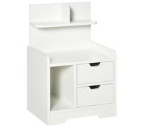 HOMCOM Mesita de Noche Moderna Mesa de Noche con 2 Cajones de Almacenamientos y 3 Compartimientos para Dormitorio Sala de Estar Carga 30 kg 40x30x60 cm Blanco BLANCO 40x30x60 cm