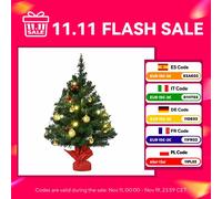 HOMCOM Mini Árbol de Navidad 60cm Artificial Árbol de Pino Decoración Navideña con Soporte Metálico Ramas PVC BLANCO