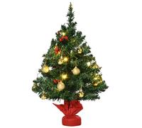 HOMCOM Mini Árbol de Navidad 60cm Artificial Árbol de Pino Decoración Navideña con Soporte Metálico 73 Ramas Verde PVC Aosom España