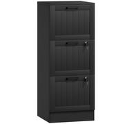 HOMCOM Mueble Archivador con 3 Cajones Cajonera para Escritorio con Cerraduras Carpetas para A4 y Carta 40x40x101 cm Negro