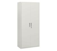 Archivador con Llave Estantes Ajustable Armario Archivador Metálico para Oficina Estudio Salón 80x40x180 cm Blanco White