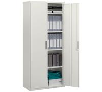 HOMCOM Mueble Archivador de 5 Niveles Archivador con Llave Estantes Ajustable Armario Archivador Metálico para Oficina Estudio Salón 80x40x180 cm Blanco White 80x40x180cm