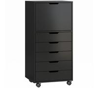 HOMCOM Mueble Archivador para Impresora con 5 Cajones y Ruedas 48x40x100 cm Negro Aosom España