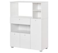 HOMCOM Aparador para Microondas con 3 Puertas 1 Cajón y Estantes 90x40x120 cm White