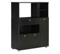 HOMCOM Mueble Auxiliar de Cocina con Cajón 3 Puertas 90x40x120 cm Negro