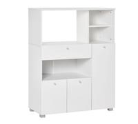 HOMCOM Aparador para Microondas con 3 Puertas 1 Cajón y Estantes 90x40x120 cm White