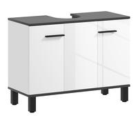 HOMCOM Mueble bajo Lavabo con 2 Puertas y Estantes Ajustables para Lavabo con o sin Pedestal 80x34x60 cm Blanco