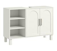 HOMCOM Mueble bajo Lavabo con Pie Moderno con 2 Puertas 90x30x63 cm Crema