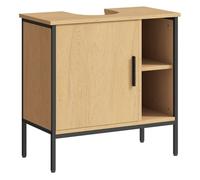 HOMCOM Mueble bajo Lavabo con Puerta y Estante Ajustable para Lavabo con Pedestal 60x30x59,5 cm Roble Caqui oscuro