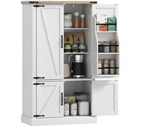 HOMCOM Mueble buffet de cocina, armario de cocina, Darmshop, 4 puertas, 6 estantes regulables, estilo rústico, mueble
