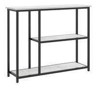 HOMCOM Mueble consola cm, mesa consola 3 niveles, bandejas de mármol, estructura de acero, estilo moderno, mesa de entrada, pasillo, salón, espacios pequeños, Blanco