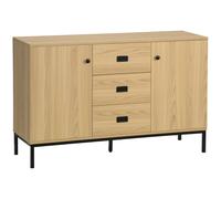 HOMCOM Mueble de almacenamiento buffet 2 armarios estante ajustable 3 cajones estilo contemporáneo - 120x39,5x77 cm Aosom España
