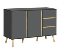 HOMCOM Mueble de Almacenamiento Buffet bajo con patas de estilo escandinavo 2 puertas 3 cajones 120x40x80 cm Gris Aosom España