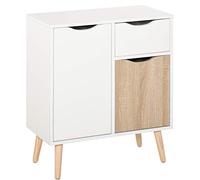 HOMCOM - Mueble de almacenamiento (diseño escandinavo), color blanco y roble claro