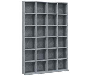 HOMCOM Mueble de almacenamiento multimedia 480 CD/312 DVD - biblioteca de madera con estantes ajustables, 89 x 130,5 cm, gris