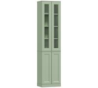 HOMCOM Mueble de Baño Alto de 6 Estantes con Estante Regulable Verde Salvia Aosom España