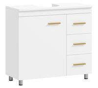 HOMCOM Mueble de Baño con Diseño de 3 Niveles, MDF, Aglomerado, Blanco
