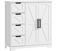HOMCOM Mueble de baño, mueble de almacenamiento, con 4 cajones, 1 armario, para espacios pequeños, 81,2 x 30 x 83,8 cm, blanco